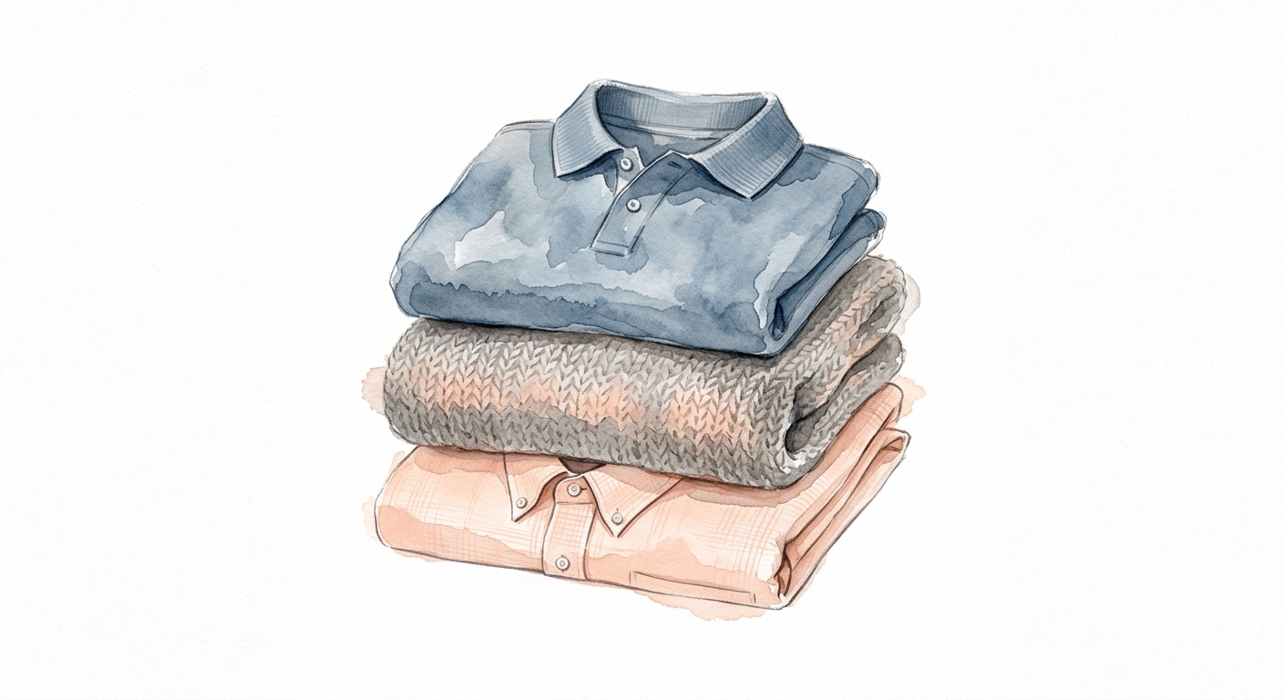 Polo, Strickpullover und Oxford-Hemd als Outfit-Optionen