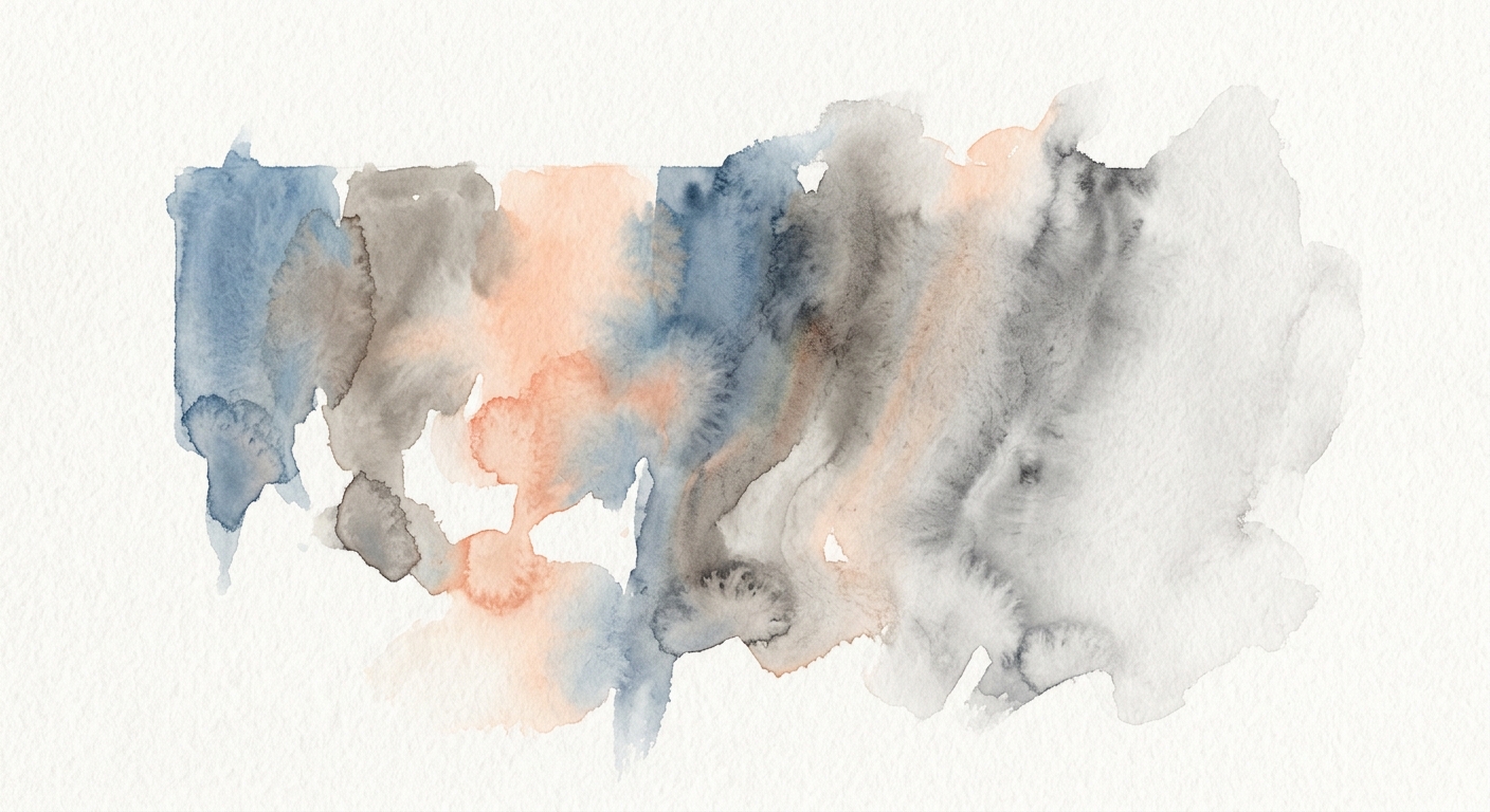Aquarell-Farbpalette, die in einen Grauverlauf übergeht