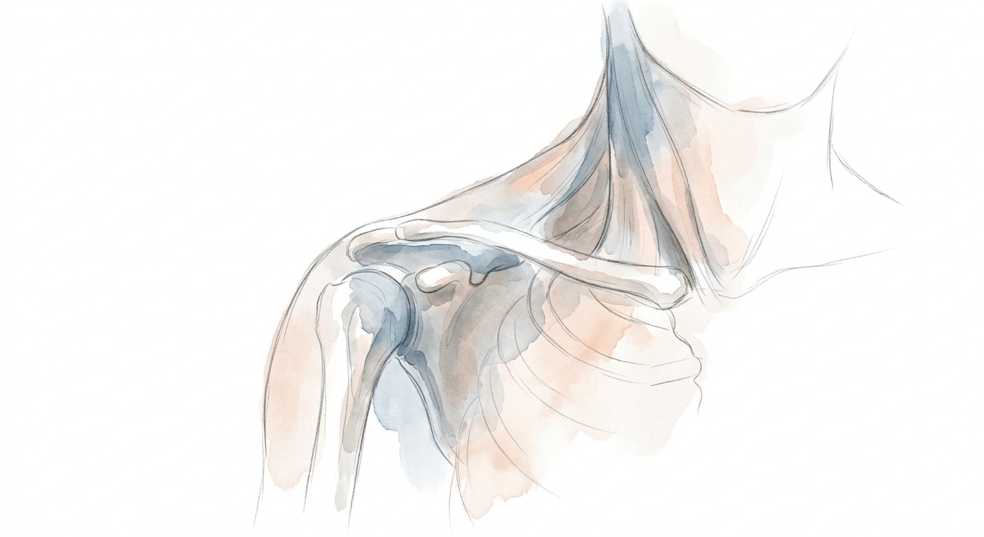 Illustration der Schulter- und Nackenlinien in Aquarell