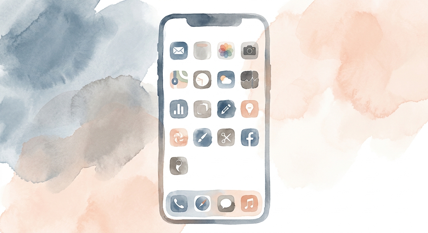 Übersicht verschiedener Profilbild-Tools als App-Icons auf einem Smartphone-Bildschirm