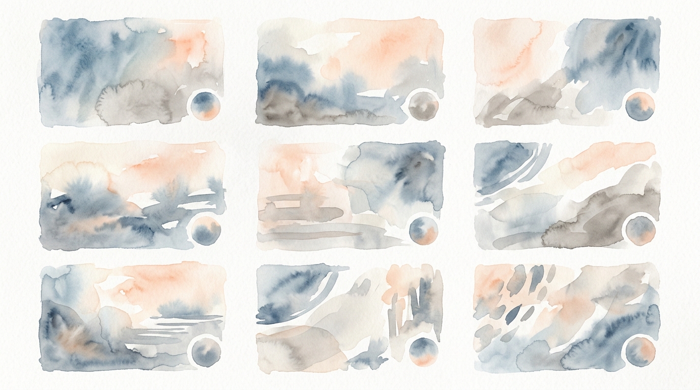 Raster aus Video-Thumbnails in weichen Pinselstrichen