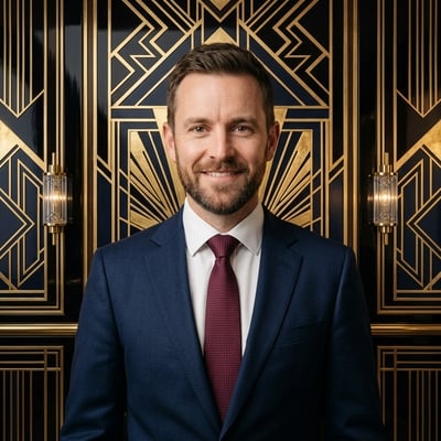 Art-Deco-Profilbild als Geschenk – Glamour, der bleibt — KI-generiertes Beispiel 1