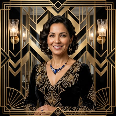 Art-Deco-Profilbild als Geschenk – Glamour, der bleibt — KI-generiertes Beispiel 9
