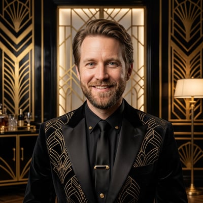 Art-Deco-Profilbild als Geschenk – Glamour, der bleibt — KI-generiertes Beispiel 12