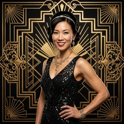 Art-Deco-Profilbild als Geschenk – Glamour, der bleibt — KI-generiertes Beispiel 19