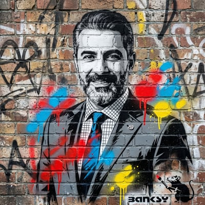 Banksy-Style als Streamer-Overlay – Streamer-Overlay mit eigener — KI-generiertes Beispiel 14