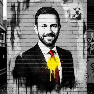 Banksy-Style als Streamer-Overlay – Streamer-Overlay mit eigener — KI-generiertes Beispiel 1