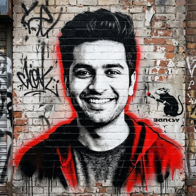 Banksy-Style als Streamer-Overlay – Streamer-Overlay mit eigener — KI-generiertes Beispiel 36