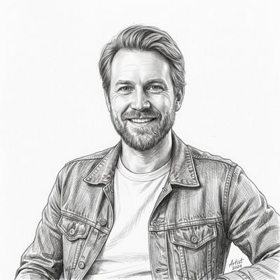 Bleistiftzeichnung-Profilbild als Geschenk – wie von Hand gezeichnet — KI-generiertes Beispiel 12