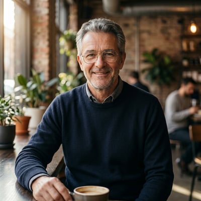 Dein Portrait beim Café-Arbeiten — KI-generiertes Beispiel 38