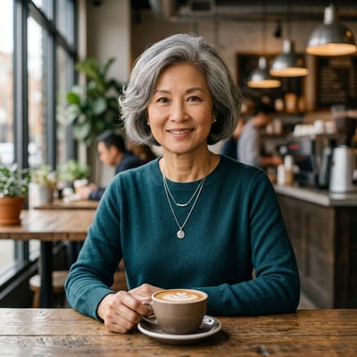 Dein Portrait beim Café-Arbeiten — KI-generiertes Beispiel 39
