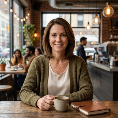 Dein Portrait beim Café-Arbeiten — KI-generiertes Beispiel 43