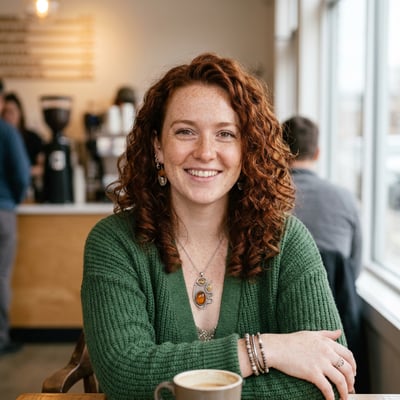 Dein Portrait beim Café-Arbeiten — KI-generiertes Beispiel 41