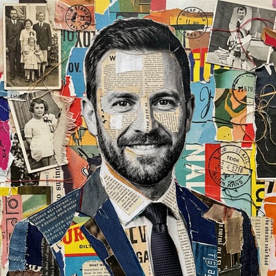 Collage / Mixed-Media als Kunstdruck – Kunstdruck mit eigener — KI-generiertes Beispiel 1