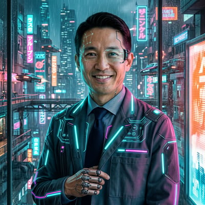 Cyberpunk als Streamer-Overlay – dein Bild im Stream-Look — KI-generiertes Beispiel 33
