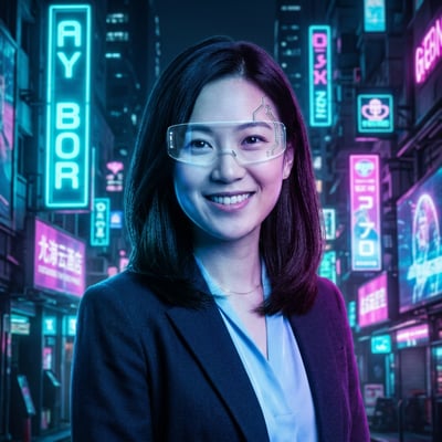 Cyberpunk als Streamer-Overlay – dein Bild im Stream-Look — KI-generiertes Beispiel 2