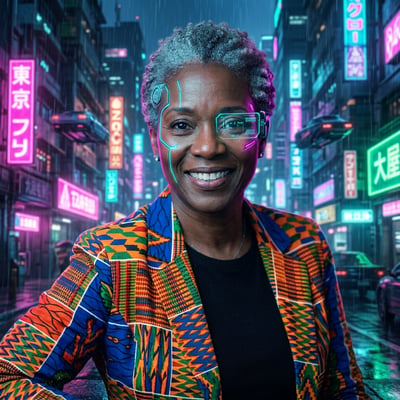 Cyberpunk als Streamer-Overlay – dein Bild im Stream-Look — KI-generiertes Beispiel 11