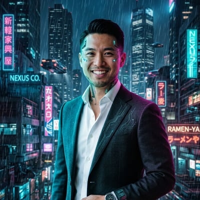 Cyberpunk als Streamer-Overlay – dein Bild im Stream-Look — KI-generiertes Beispiel 37