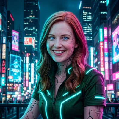 Cyberpunk als Streamer-Overlay – dein Bild im Stream-Look — KI-generiertes Beispiel 42
