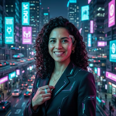 Cyberpunk als Streamer-Overlay – dein Bild im Stream-Look — KI-generiertes Beispiel 44
