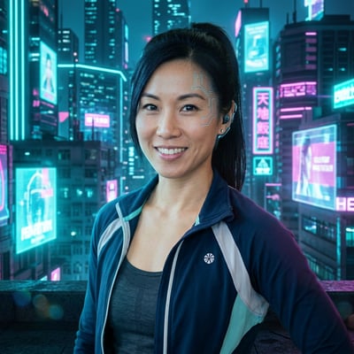 Cyberpunk als Streamer-Overlay – dein Bild im Stream-Look — KI-generiertes Beispiel 46