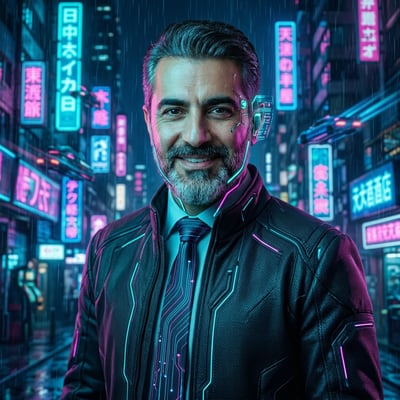 Cyberpunk als Streamer-Overlay – dein Bild im Stream-Look — KI-generiertes Beispiel 14