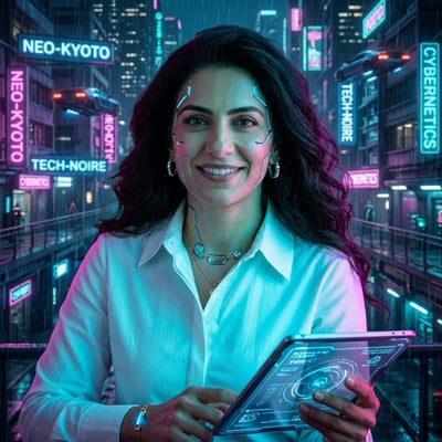 Cyberpunk als Streamer-Overlay – dein Bild im Stream-Look — KI-generiertes Beispiel 23