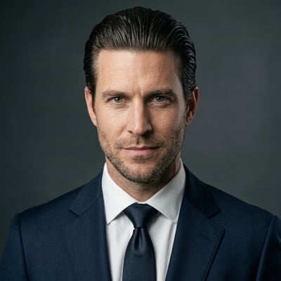 Das Energie-CEO-Portrait, das Versorgungsverantwortung trägt — KI-generiertes Beispiel 28