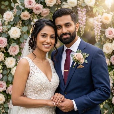 Traumhafte Hochzeitsporträts für euch zwei — KI-generiertes Beispiel 5