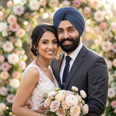 Traumhafte Hochzeitsporträts für euch zwei — KI-generiertes Beispiel 22
