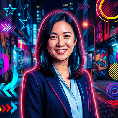 Neon-Pop-Art als Streamer-Overlay: dein Stream-Look ohne — KI-generiertes Beispiel 2