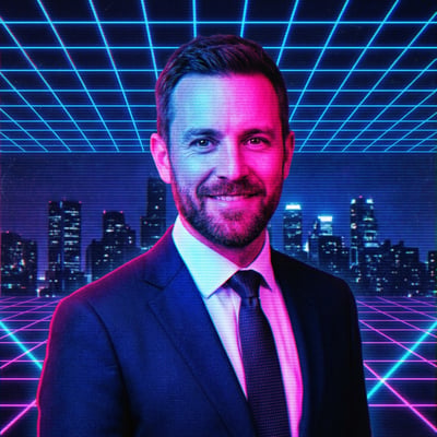 Retro-80er-Neon-Profilbild für Instagram – Synthwave trifft Feed — KI-generiertes Beispiel 1