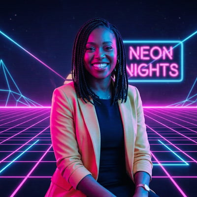 Retro-80er-Neon-Profilbild für Instagram – Synthwave trifft Feed — KI-generiertes Beispiel 25