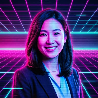 Retro-80er-Neon-Profilbild für Instagram – Synthwave trifft Feed — KI-generiertes Beispiel 2