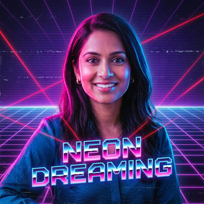 Retro-80er-Neon-Profilbild für Instagram – Synthwave trifft Feed — KI-generiertes Beispiel 46
