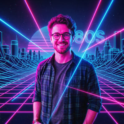 Retro-80er-Neon-Profilbild für Instagram – Synthwave trifft Feed — KI-generiertes Beispiel 24