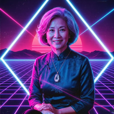 Retro-80er-Neon-Profilbild für Instagram – Synthwave trifft Feed — KI-generiertes Beispiel 39
