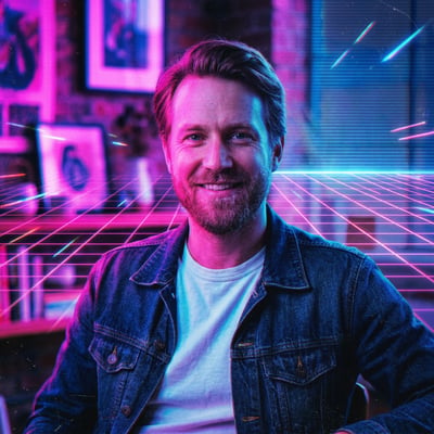 Retro-80er-Neon-Profilbild für Instagram – Synthwave trifft Feed — KI-generiertes Beispiel 12