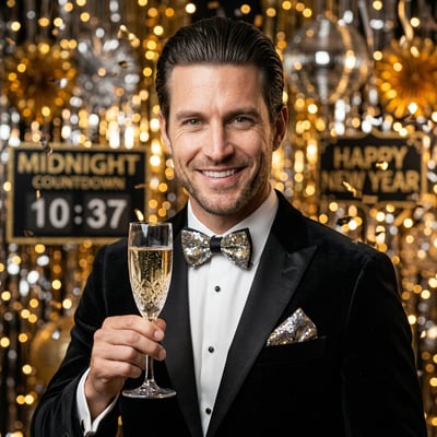 Dein Silvester-Portrait mit Katze – glamourös und nah — KI-generiertes Beispiel 28