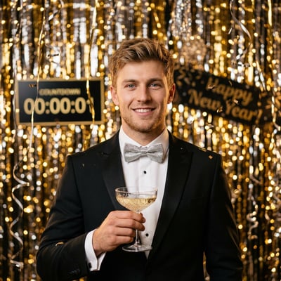 Dein Silvester-Portrait mit Katze – glamourös und nah — KI-generiertes Beispiel 50