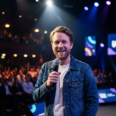 Dein Speaker-Profilbild als Autor — die Stimme hinter den Worten, auf — KI-generiertes Beispiel 12