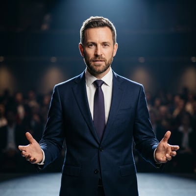 Dein Speaker-Profilbild als Autor — die Stimme hinter den Worten, auf — KI-generiertes Beispiel 1