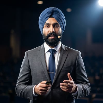 Dein Speaker-Profilbild als Autor — die Stimme hinter den Worten, auf — KI-generiertes Beispiel 22