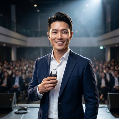 Dein Speaker-Profilbild als Autor — die Stimme hinter den Worten, auf — KI-generiertes Beispiel 46
