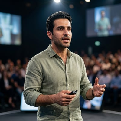 Dein Speaker-Profilbild als Autor — die Stimme hinter den Worten, auf — KI-generiertes Beispiel 32