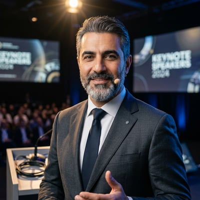 Dein Speaker-Profilbild als Autor — die Stimme hinter den Worten, auf — KI-generiertes Beispiel 14