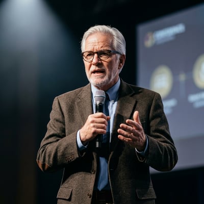 Dein Speaker-Profilbild als Autor — die Stimme hinter den Worten, auf — KI-generiertes Beispiel 18