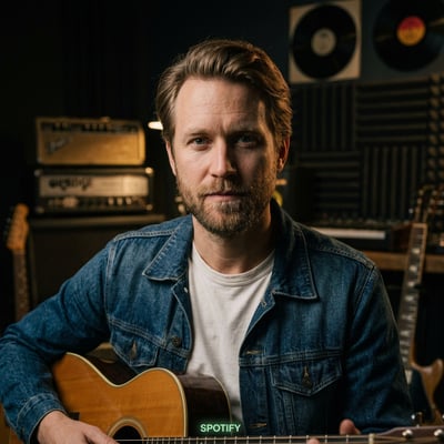 Dein Spotify-Künstlerporträt als Rock-Artist — Energie, die man sieht — KI-generiertes Beispiel 31