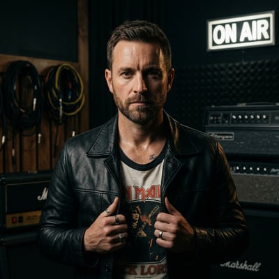 Dein Spotify-Künstlerporträt als Rock-Artist — Energie, die man sieht — KI-generiertes Beispiel 16