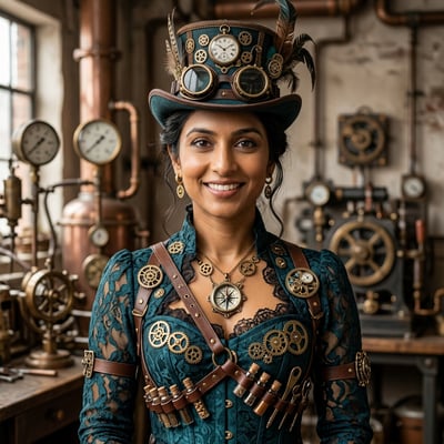 Steampunk zum Geburtstag: Geburtstagsgeschenk, das wirklich im Kopf — KI-generiertes Beispiel 5